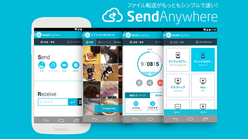 6桁の数字を教えるだけでＯＫ！ 超簡単にファイルを送受信できる無料アプリ「SendAnywhere」が2014年12月18日（木）よりauスマートパスにてサービス開始！