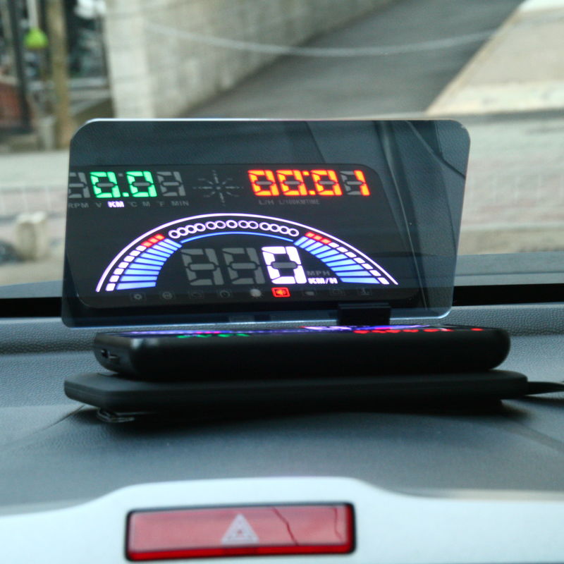 【上海問屋限定販売】 フロントガラスにスピードメーター表示で視認性向上 簡単設置で安全走行 OBD2＆GPS対応ヘッドアップディスプレイ(HUD)　販売開始